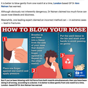You've been blowing your nose all wrong - here's how doctors say you SHOULD do it
