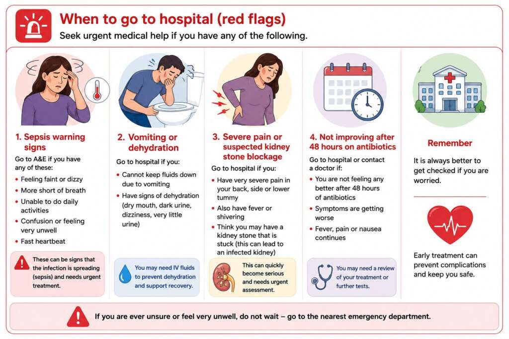 Red Flags Urine infection warning